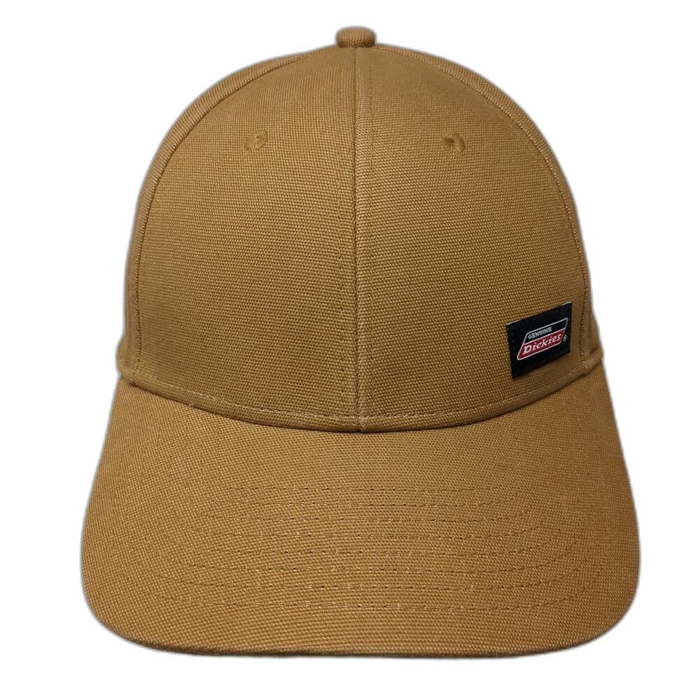 Dickies Snapback Hat Brown One Size Structured Canvas Work Logo Patch Adjustable